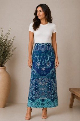 IVKO  Woman Damen Rock Blau Feinstrick  Neu
