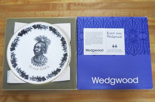 CHIEF BLACK HAWK 8" Bone China Plate FIRST AMERICANS Wedgwood Collectors Society
