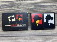 Vintage Philip Morris 1991 Marlboro Wild West Playing Cards 2 Deck Box Set
