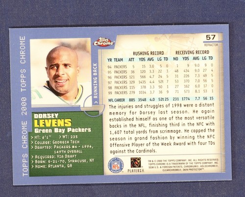 2000 Topps Chrome Refractors #57 Dorsey Levens - Bild 2 von 2