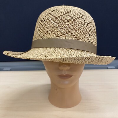 DPC Dorfman Pacific Womens OSFM Straw Hat with Ribbon Bucket