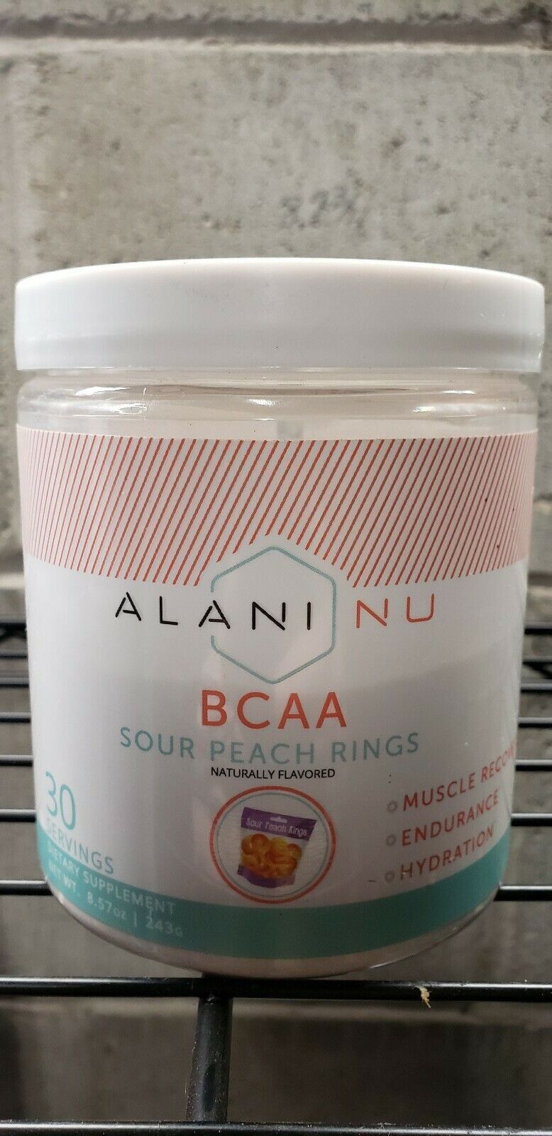 Alani Nu BCAA - Amino Acids - Recovery - Sour Peach Rings - 30 S