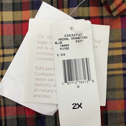 NWT Jones New York Blouse Womens 2X Red Multicolor Plaid Outdoor Workwear - Picture 7 of 9