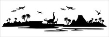 Dinosaur Scene Wall Art Decal Vinyl Sticker Wallart boys bedroom graphics