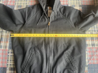 Vintage Carhartt Jacket J268 BLK Black Canvas Hooded Jacket Coat