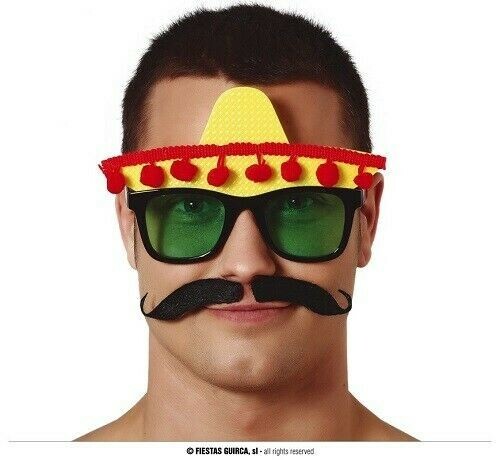 Mexican Sunglasses Sombrero Specs Adults Kids Fiesta Costume Party Accessory New