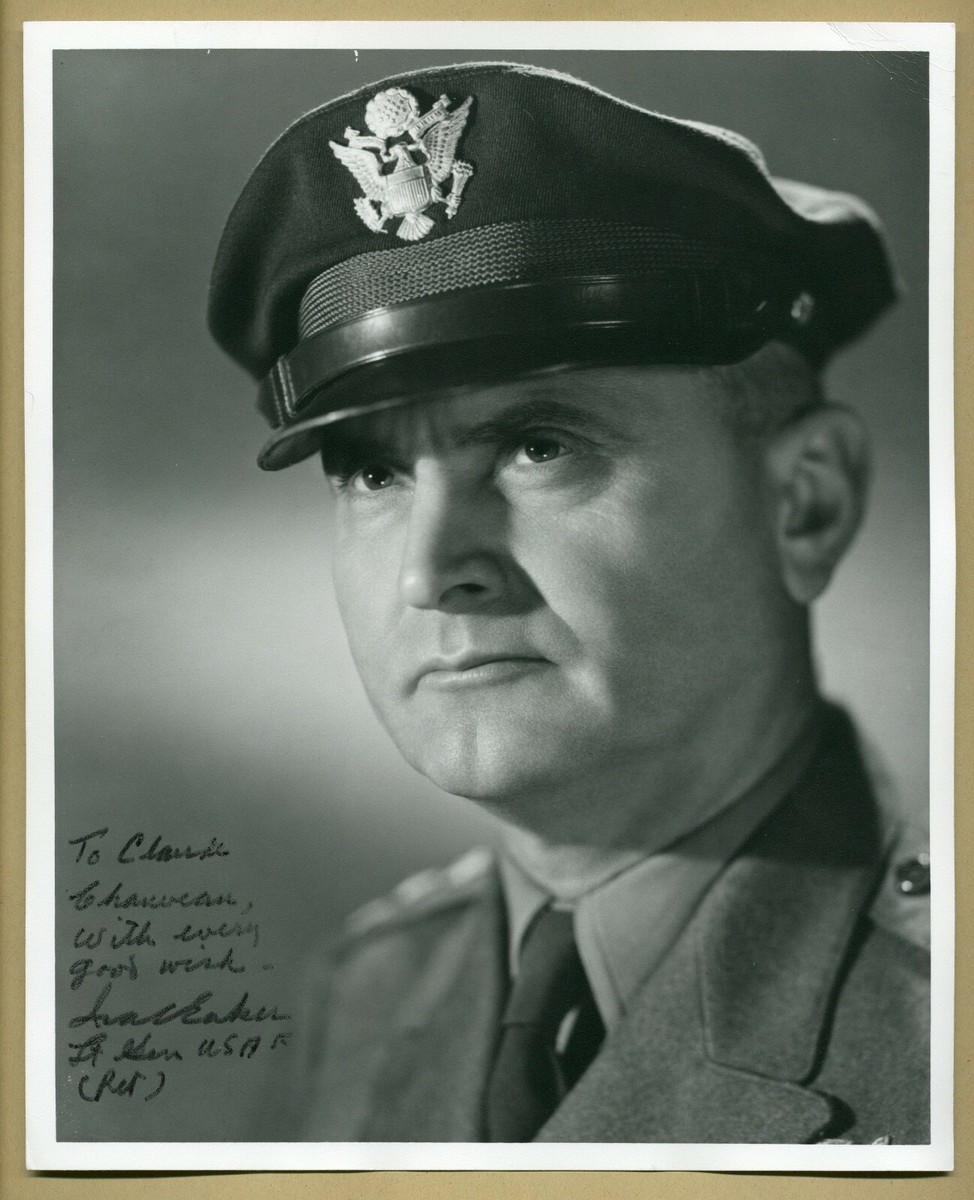 Ira Eaker (1896-1987) US Air Force general Hand signed photo WWII  COA