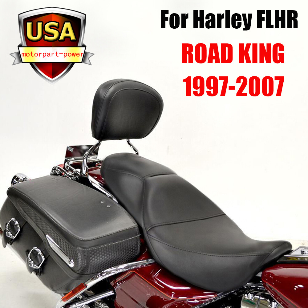 FLHR Driver Passenger Low-Pro Seat 2-Up Black For Harley Road King