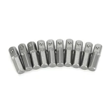 1/4 Hex Shank To 1/4 Square Drive Drill Bit Chuck Adapter Converter Set 10 Pcs