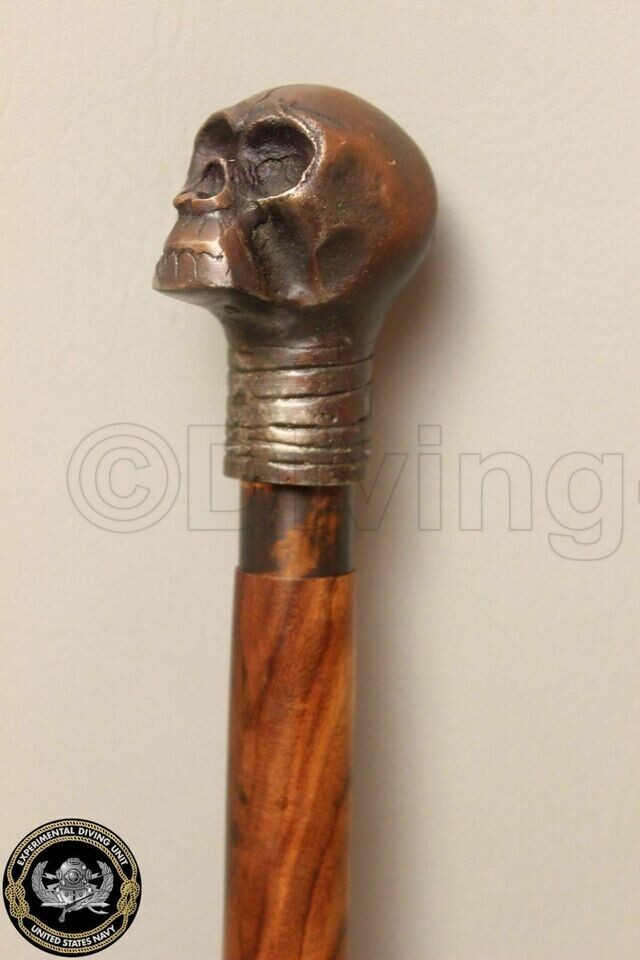 Solid Skull Head Handle Design Victorian Walking … - image 1