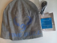 New Nine Bull Bluetooth Beanie Hat Gray With Blue Lettering 