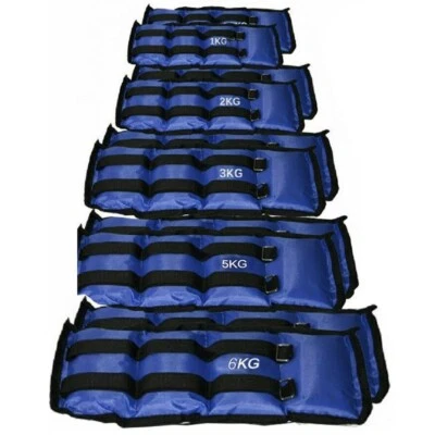 Pesi Sabbia Caviglie Polsi Sport Fitness Cavigliere 0,5 1kg 2kg 3kg 4kg 5kg 6kg