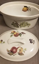 Cordon Blue BIA Fruit Design Covered Casserole Dish With Lid Decorated In USA