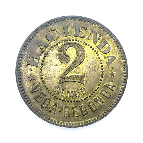 PUERTO RICO 2 ALMUD BRASS TOKEN R-LSM-15 MARIAS HACIENDA VEGA REDONDA