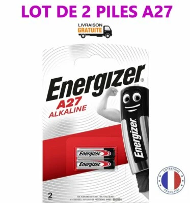 Pile A27 12v Energizer MN27 GP27A V27A L828 LR27 Lot de 2 Piles A27 27A - Photo 1/4
