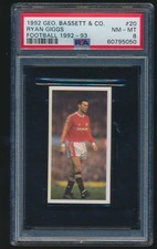 1992 Geo Bassett & Co. RYAN GIGGS Rookie #20 PSA 8 MINT Soccer Card RC Man UTD. rookie card picture