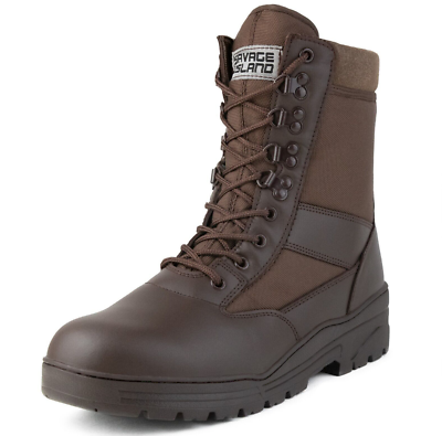 Brown Army Leather Combat Patrol Boots Cadet Military Work 