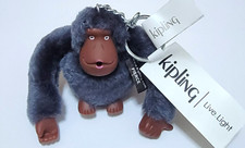 New With Tag KIPLING Live Light Monkey Keychain - Foggy Grey PIERCE
