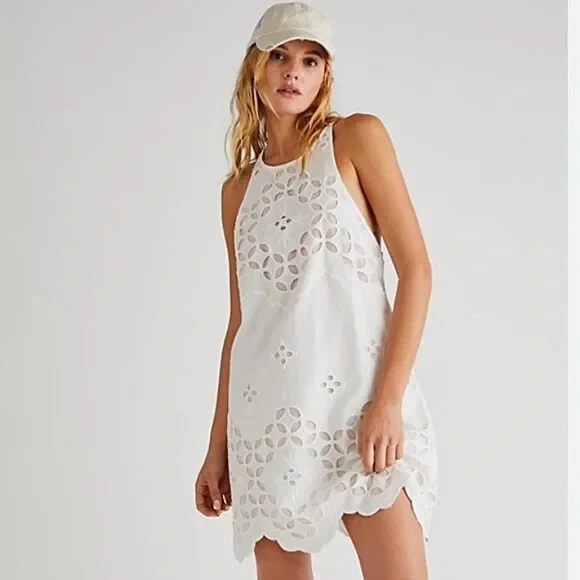 Free People willow mini dress NWT size L color is off white eBay