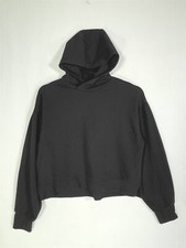 All In Motion Activewear Hoodie Womens Small Cropped Boxy Textured Stretch Black