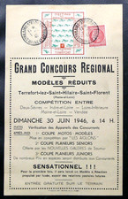 TIMBRES DE FRANCE : GRAND CONCOURS REGIONAL MODELES REDUITS TERREFORT JUIN 1946