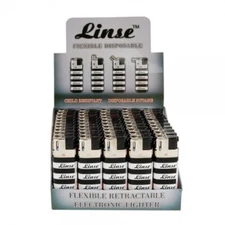 100 Disposable Lighters - Linse Brand - Adjustable Flame - Bulk Deal