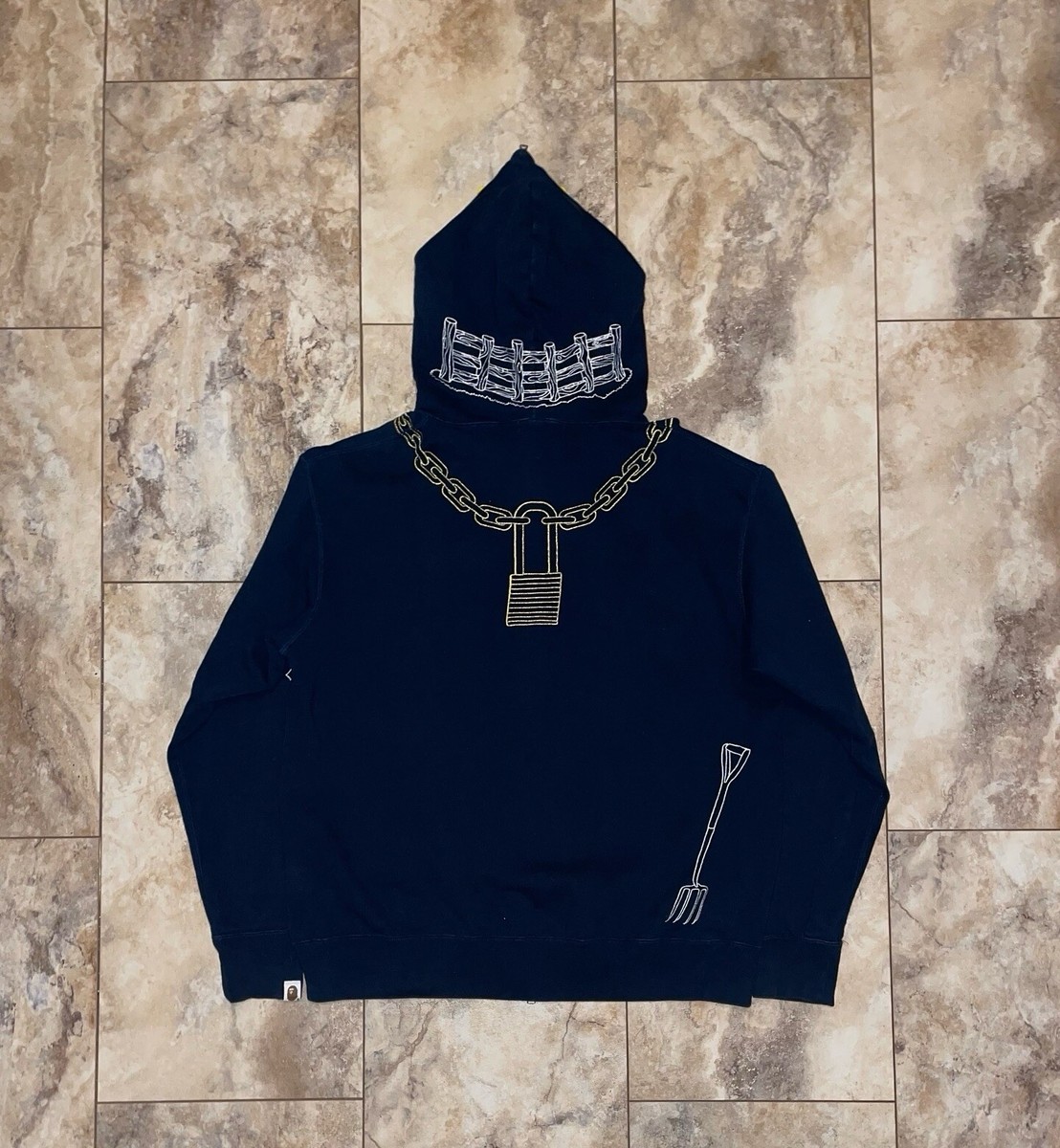 2008 Bape Holstein Cow Full Zip Hoodie Navy Size L | eBay