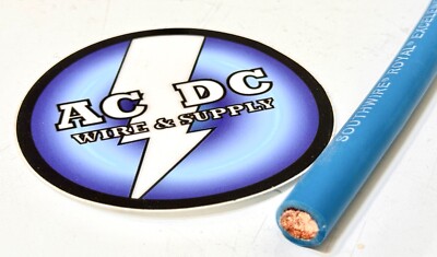 2 AWG EXCELENE WELDING BATTERY CABLE  BLUE 600V MADE IN USA EPDM SOLAR LEAD 25'