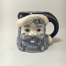 Vintage 1992 Potting Shed Pottery Blue Santa Mug / First Edition