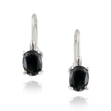 925 Silver 3.2ct Sapphire Oval Leverback Earrings