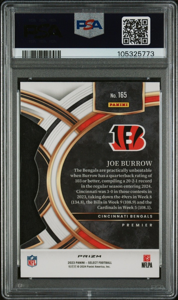 2023 Panini Select - Premier Level Joe Burrow #165 Silver Prizm