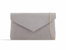 Women's Plain Suede Clutch Bag Wedding Ladies Party Prom Evening Purse Hand Bag