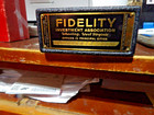 RARE BANK /FIDELITY INVESTMENT ASSN "RE-CORD-O" COIN SAFE VERY GOOD SHAPE NO KEY — photo 1