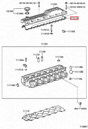 Genuine LandCruiser 80 105 100 Series 1HD T 1HZ Tappet Rocker Cover Gasket - Picture 6 of 15