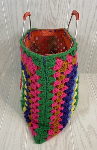 BOLSO DE MANO DE GANCHILLO MCM VINTAGE BOLSO DE ABUELA NÚCLEO DE ABUELA COLORES ARCO IRIS BOLSO DE TEJER - Imagen 2 de 11