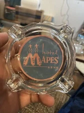 Vintage Hotel Apes Clear Glass Ashtray Reno, NV