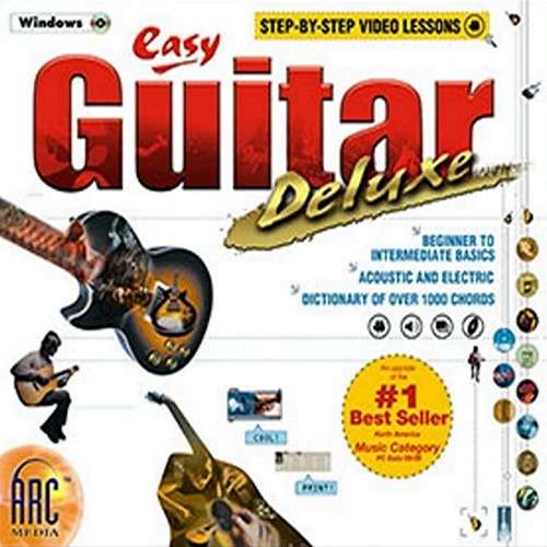 Easy Guitar Deluxe Step-by-Step Video Lessons PC Software Sealed New