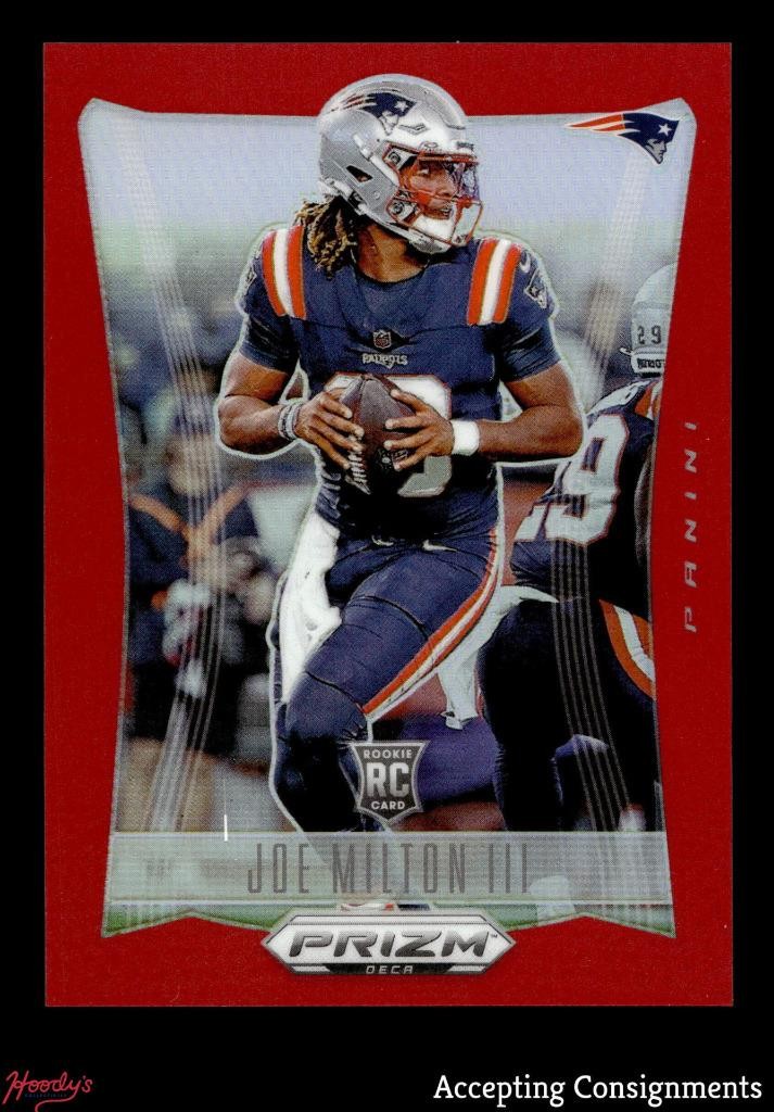 2024 Panini Prizm Deca Prizms Red #218 Joe Milton III RC ROOKIE 019/199 PATRIOTS