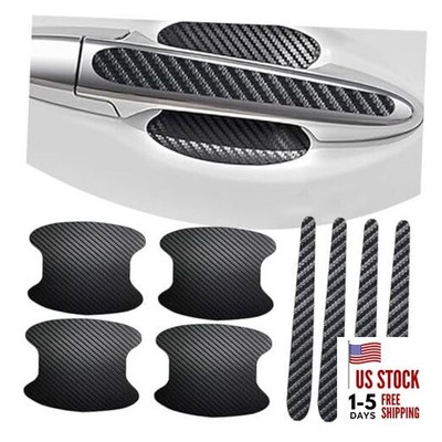 8 PCS Car Door Handle Anti-Scratches Sticker, Self-Adhesive & Non-Marking Black