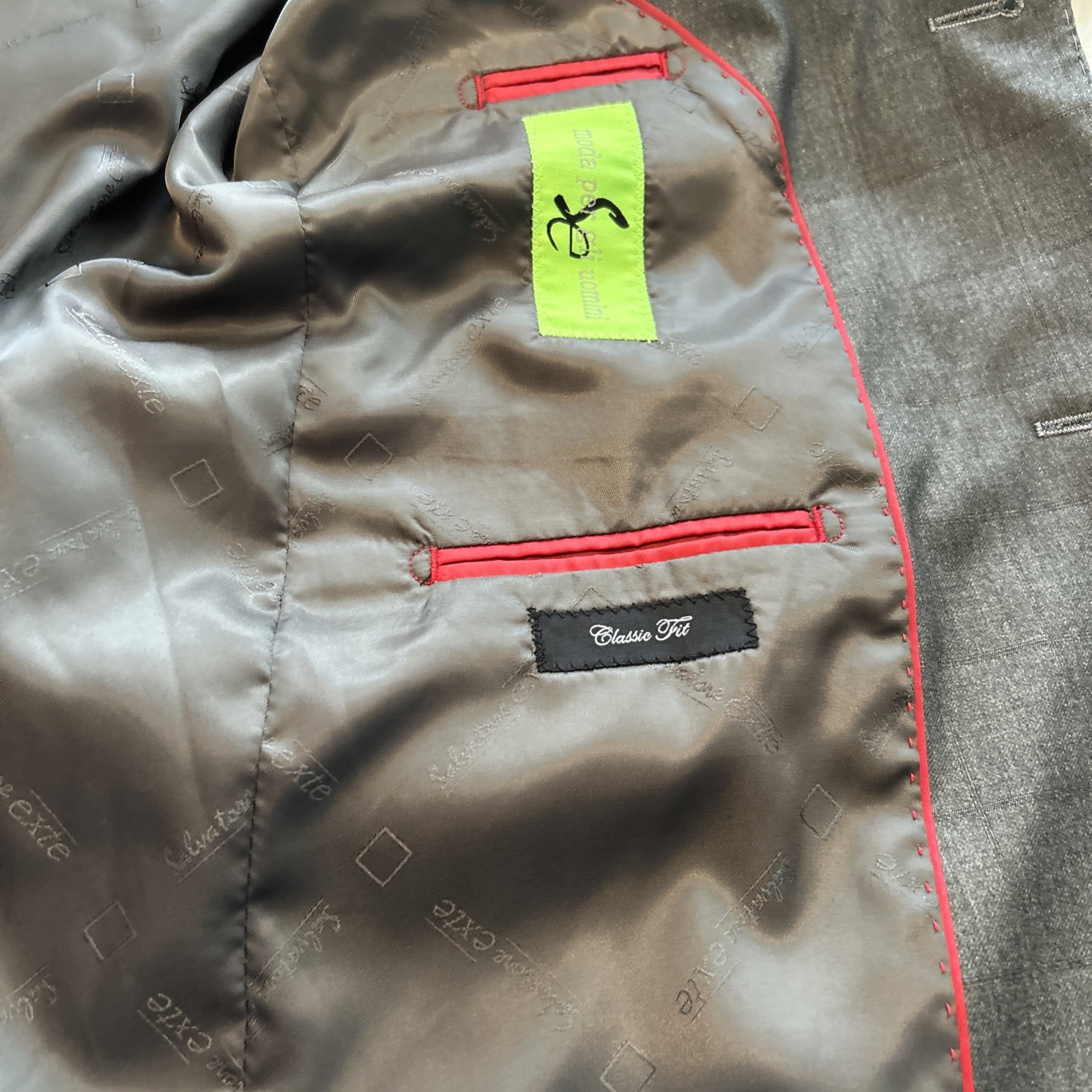 Salvatore Exte Gray Plaid Solid 2 Button Double V… - image 8