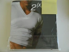 Men's 2Xist 3 Pack V Neck Tee Shirts Undershirts White Cotton New NIP XL