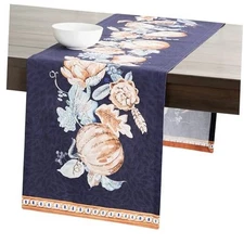  Table Runner 100% Cotton Single 14.50" x 72" (Single Layer) 12 - Pumpkin Blues