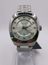 Gucci Men's GG2570 Silver Gucci Logo Dial Watch YA142308 With Box