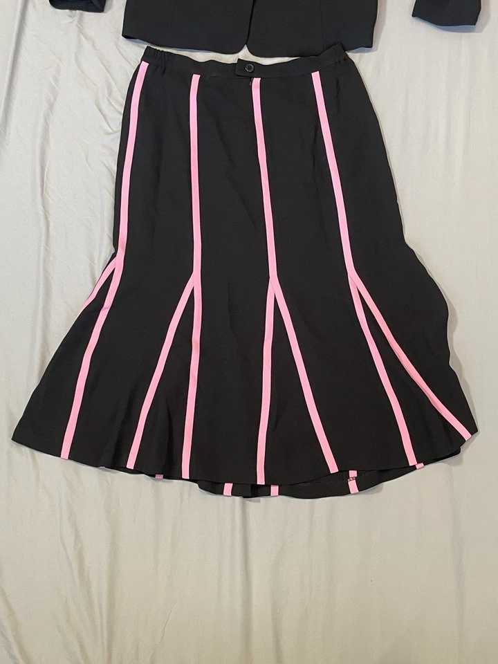 Conjunto de traje falda Night Studio New York rosa/negro para mujer talla 14 Foto 3 de 4