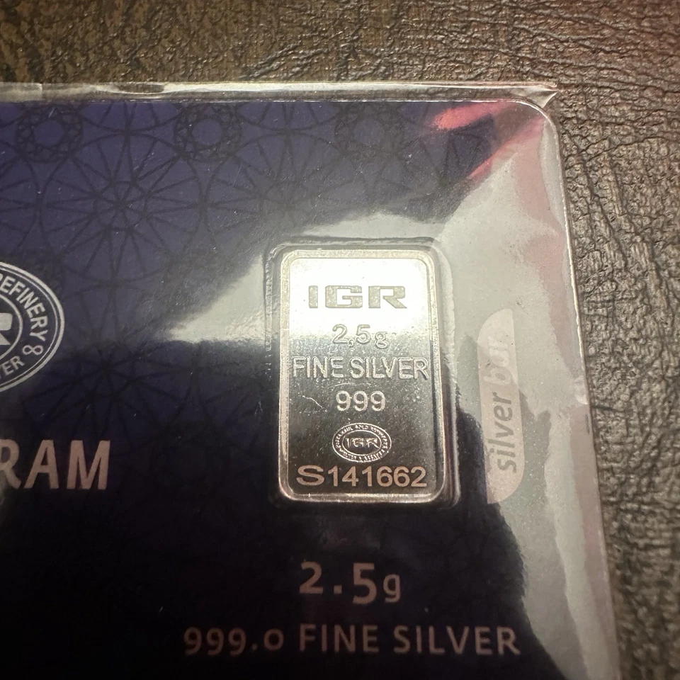 2.5g Gram IGR Silver Bar in assay Istanbul Gold Refinery pure .999 Serialized - Image 3 of 4