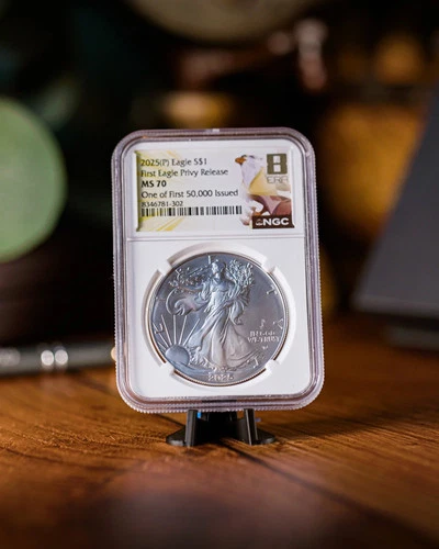 2025 P Silver Eagle First Eagle Privy | 1 of First 50,000 MS70