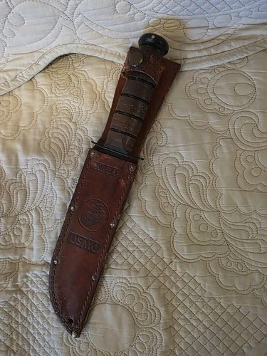 KA-BAR USMC OLEAN NY MILITARY KNIFE Vietnam WW2 Vintage