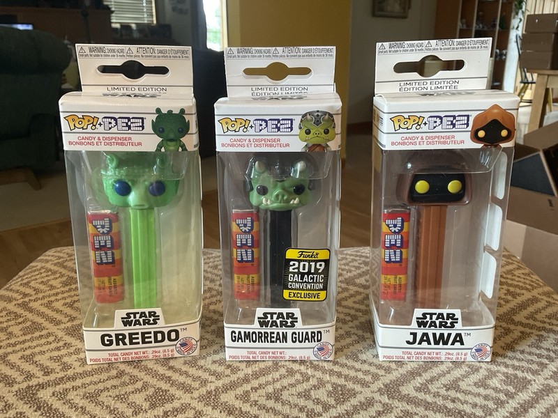 Funko Pop! 3 PEZ Dispensers Star Wars Greedo, Jawa & Gamorrean Guard