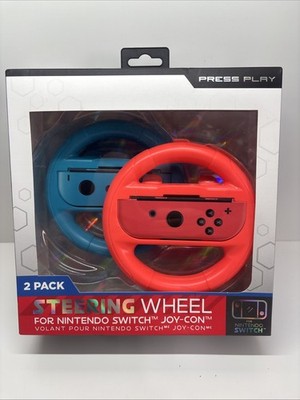 Joy-Con Racing Wheel Set Set 2-Pack Nintendo Switch - Red/Blue - by Press Play