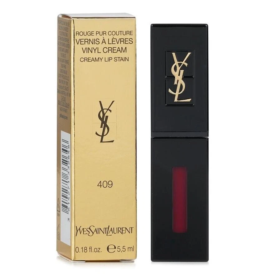 Yves Saint Laurent 409 Satén Cremoso - Genuino Rojo Baya Tamaño Completo Hidratante Foto 3 de 3